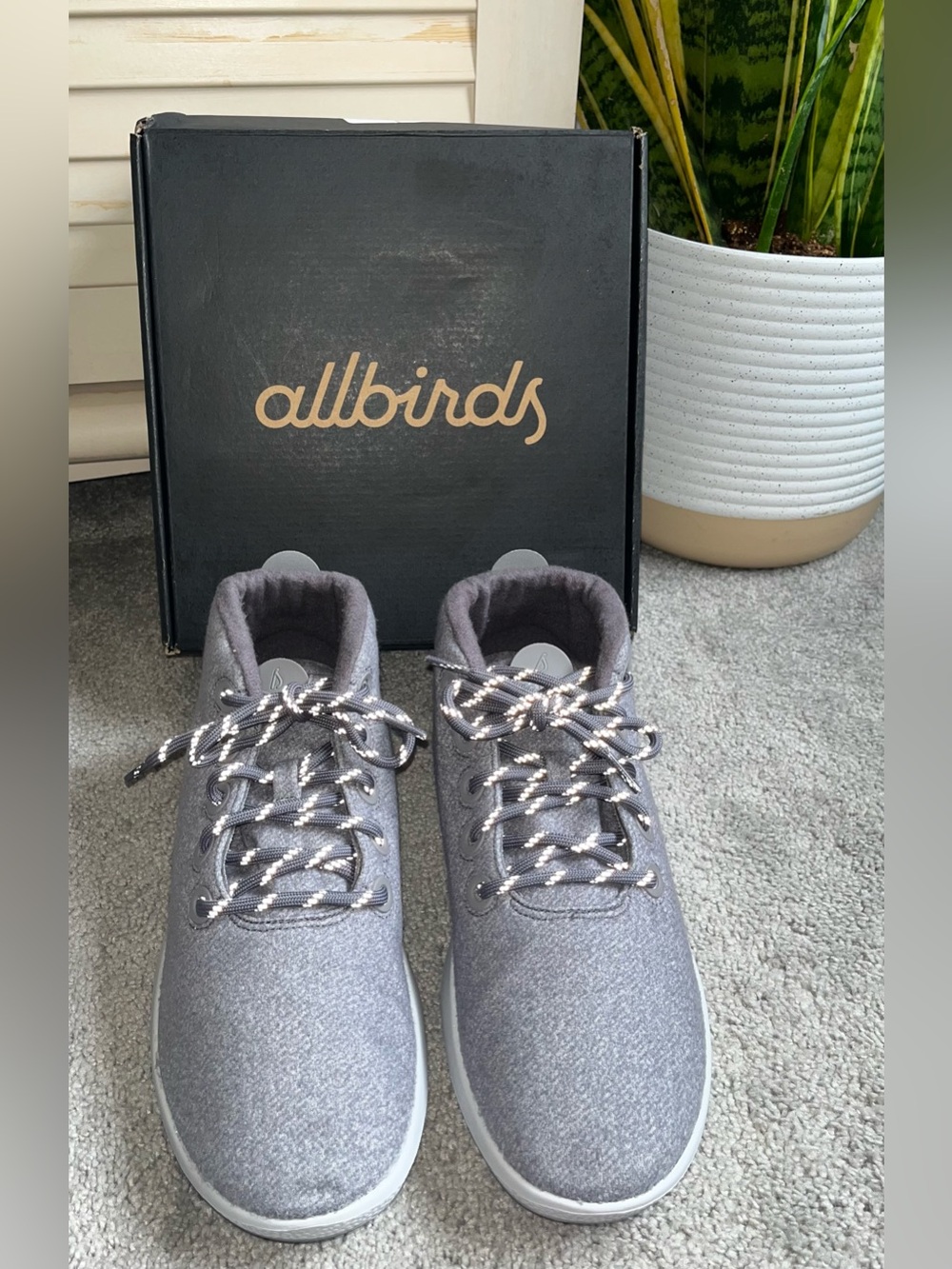 NIB Men’s ALLBIRDS Wool Runner-Up Mizzle Sneakers Grey Medium 11